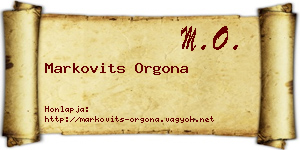 Markovits Orgona névjegykártya